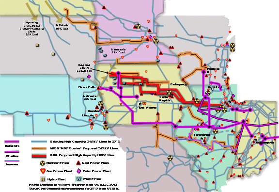 Some Examples of West to East Market Expansion Lines Being Sought by Regional Utilities